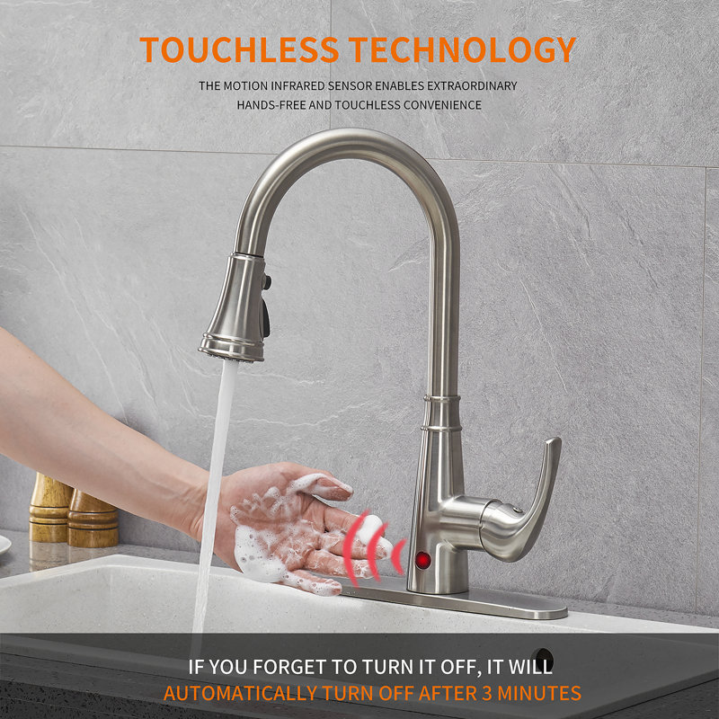 Cobbe Pull Down Touchless Kitchen Faucet & Reviews Wayfair